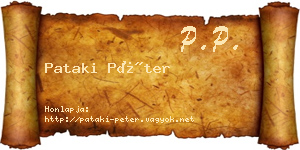 Pataki Péter névjegykártya