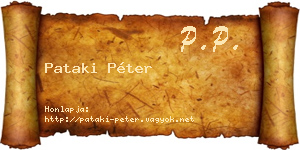 Pataki Péter névjegykártya